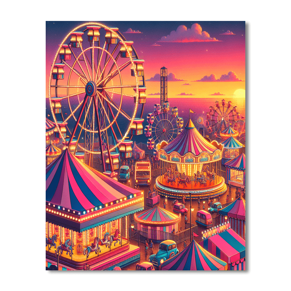 Retro Carnival Fun Paint By Numbers