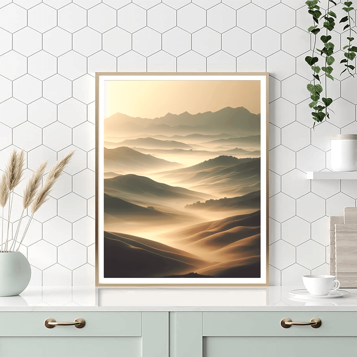 Serene Morning Mist Painting Number Kit