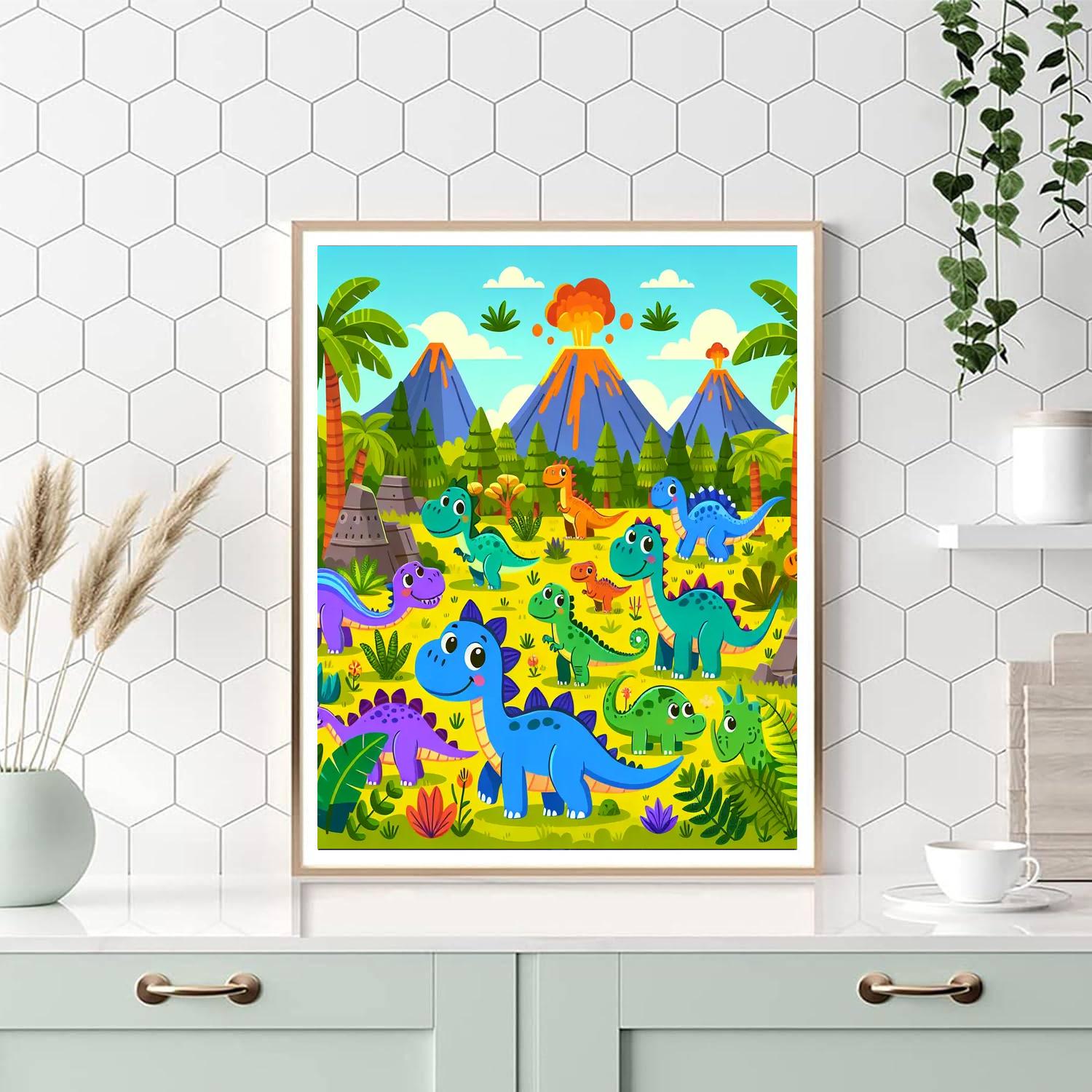 Dinosaur Expedition Team Paint By Numbers Art