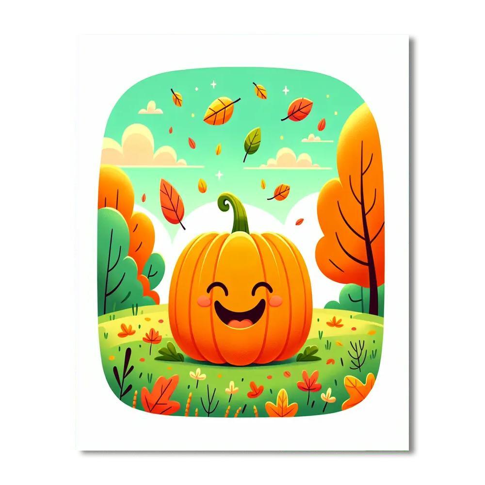 Silly Pumpkin Paint By Numbers Art
