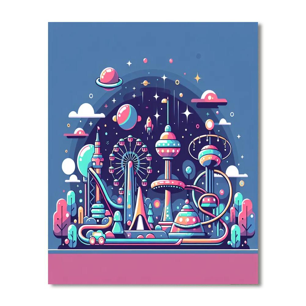 Galaxy Adventure Amusement Park Paint By Color