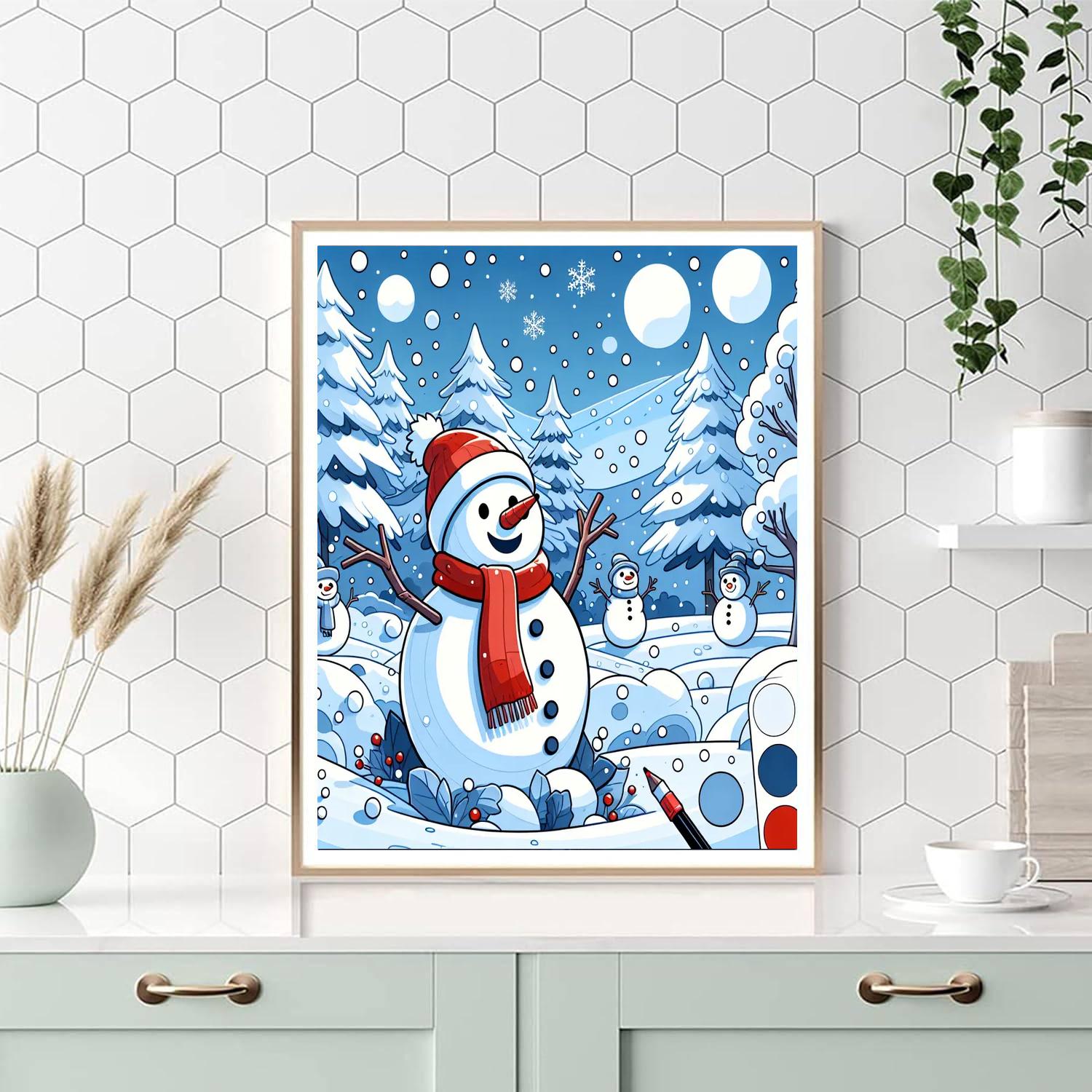 Holiday Winter Wonderland DIY Paint By Numbers