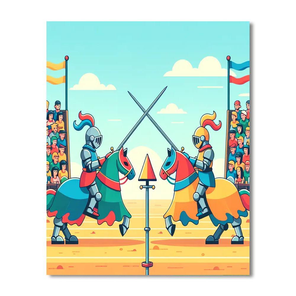 Courageous Knights Joust Painting By Numbers Kit