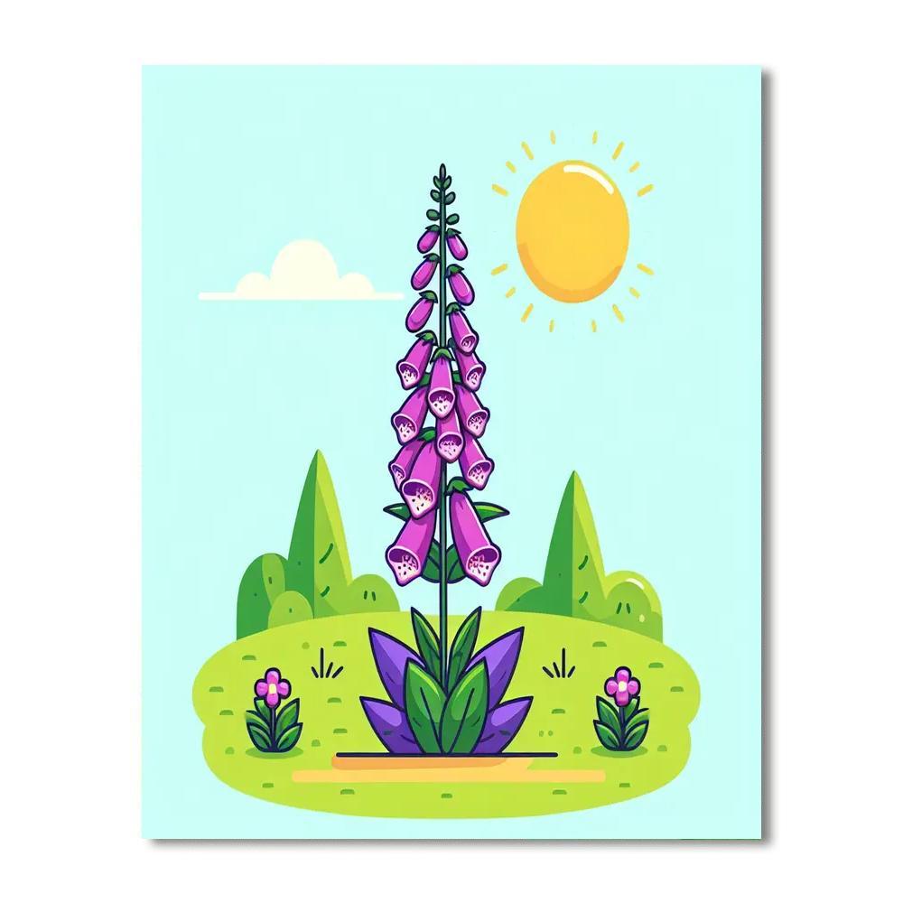 Fantastic Foxglove Number Painting
