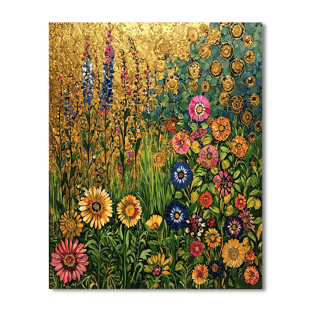 Gustav Klimt Inspired Meadow Symphony  Paint By Numbers