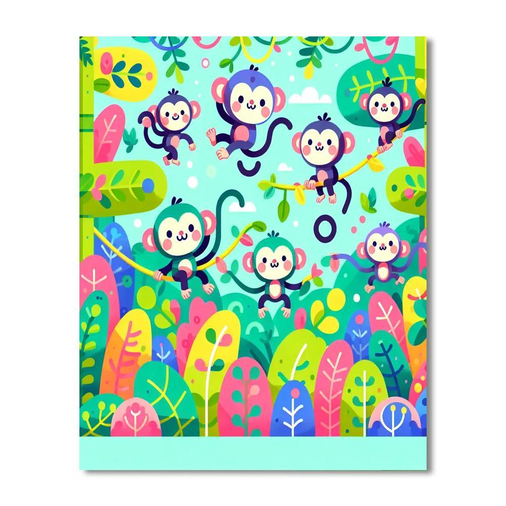 Merry Monkey Mayhem Paint By Number