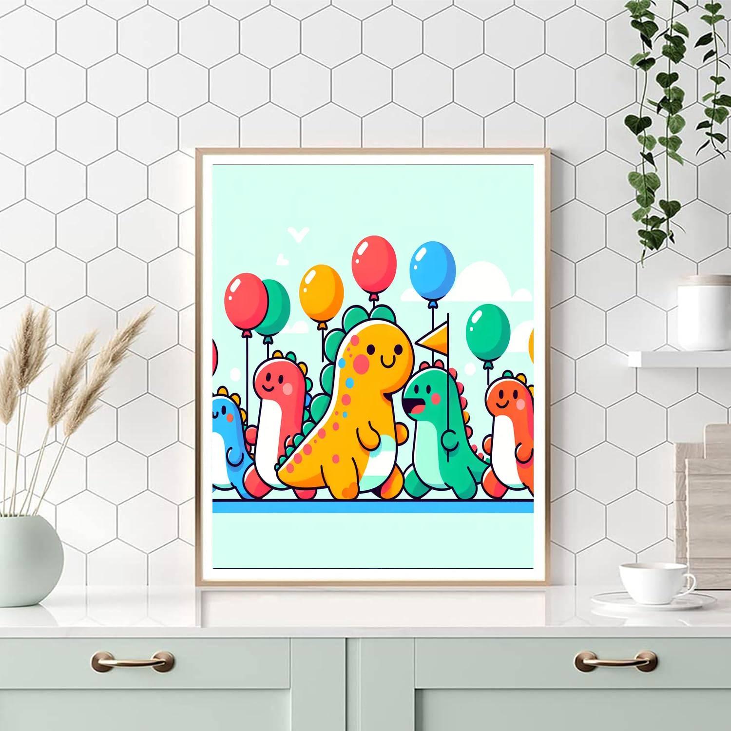 Dinosaur Parade Painting Number Kit