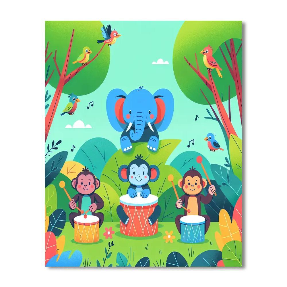 Jungle Drumming Rhythm Painting Number Kit