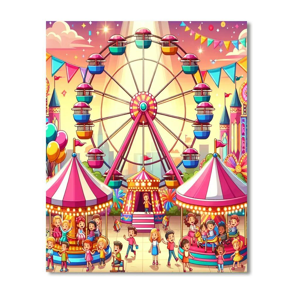Whimsical Carnival Adventures Paint By Numbers Art