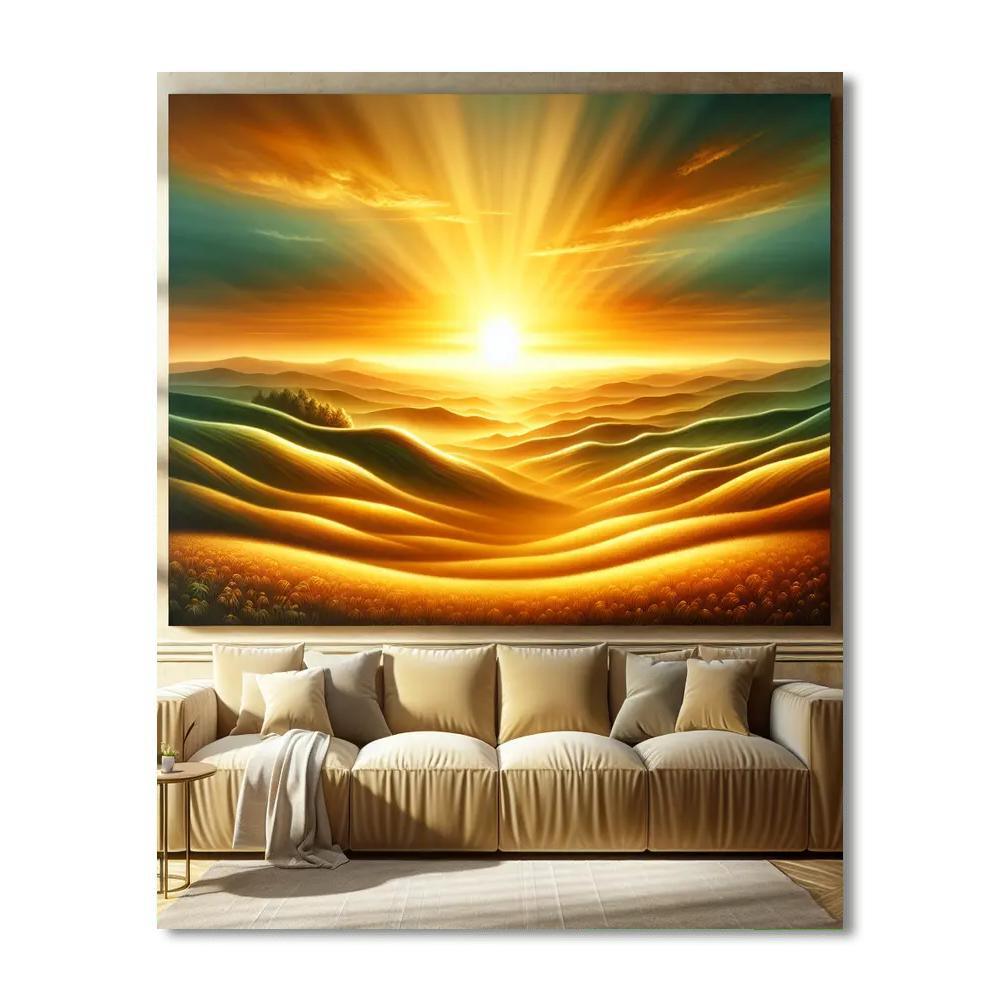 Glorious Sunset Over The Hills Paint By Color