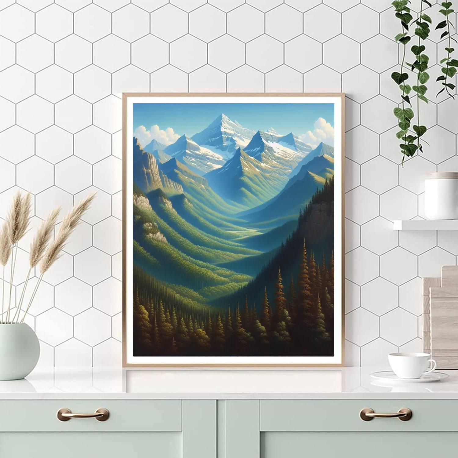 Mythical Mountain Vista Painting Number Kit