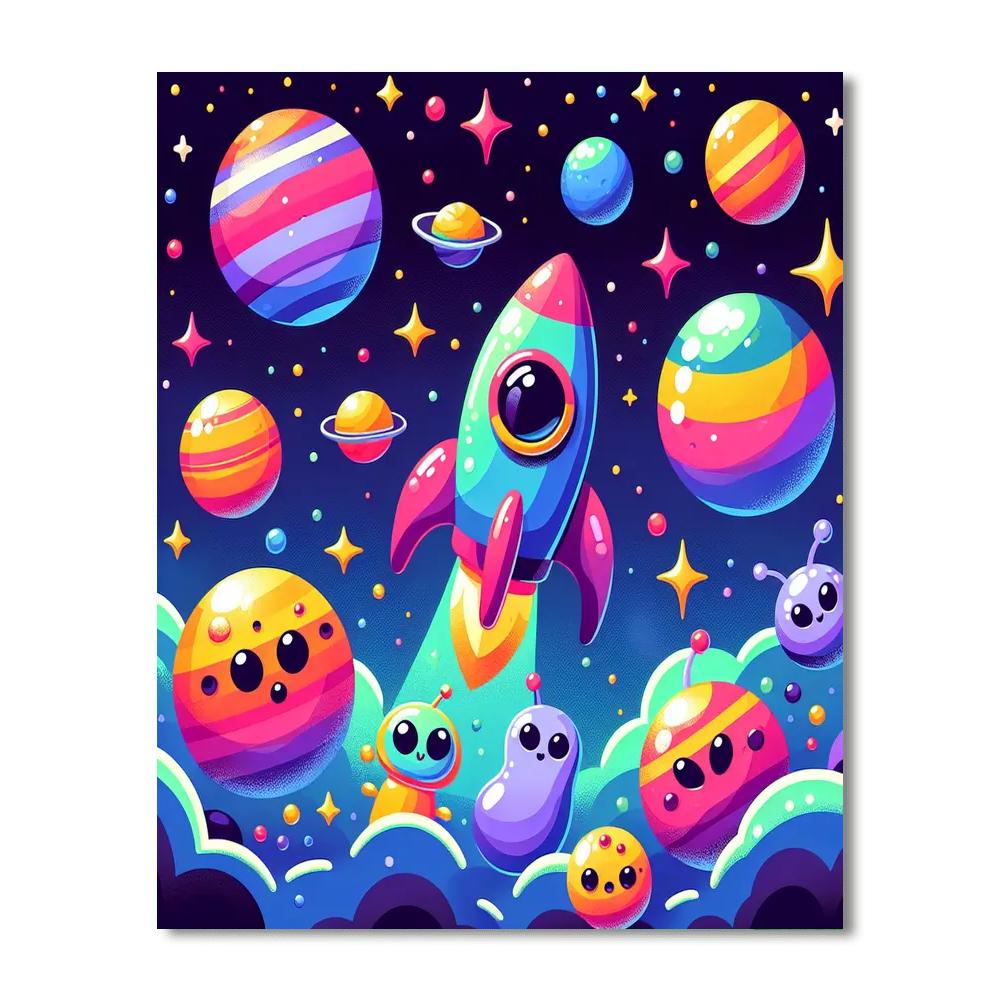 Curious Outer Space Adventure Paint By Color