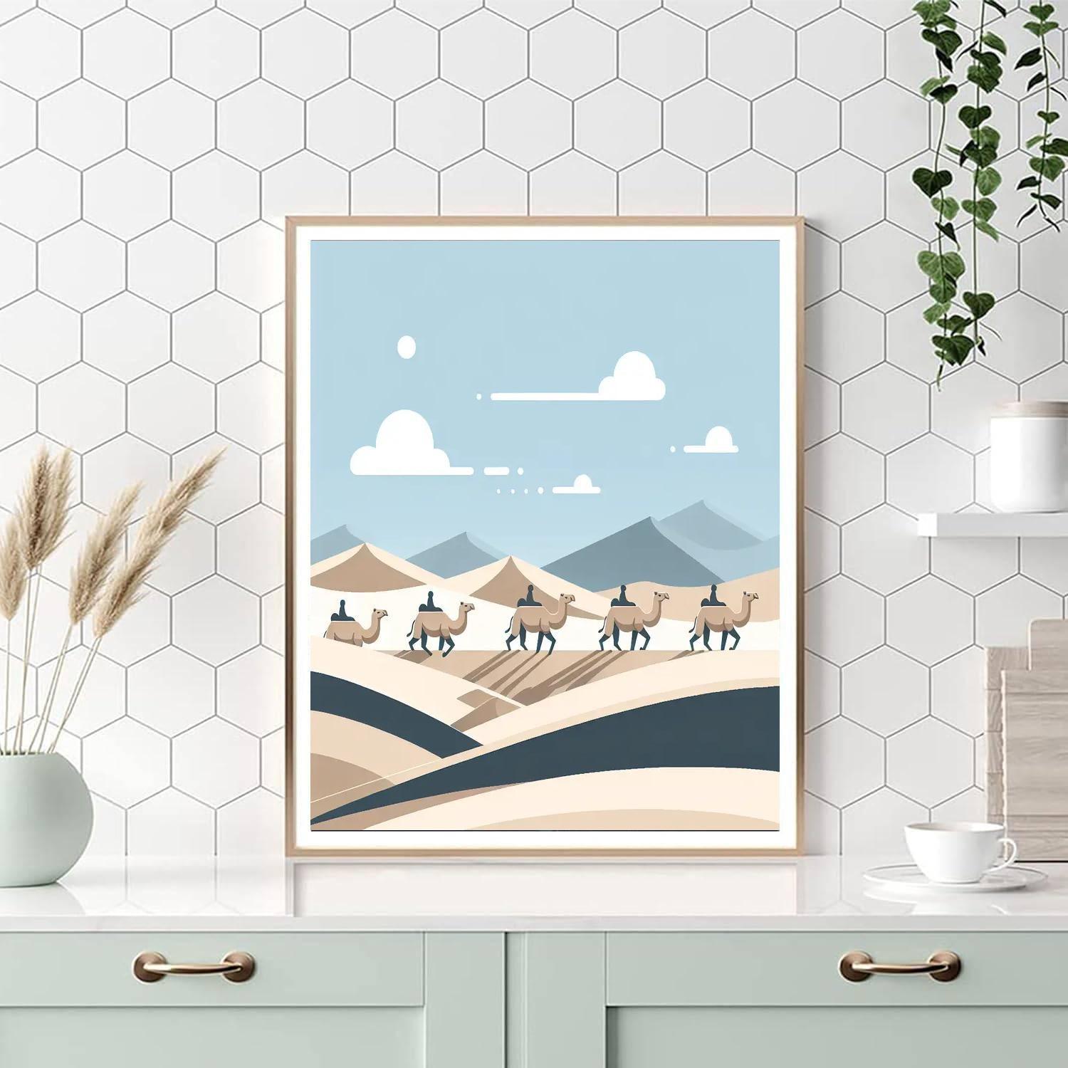 Curious Camel Caravan Number Painting