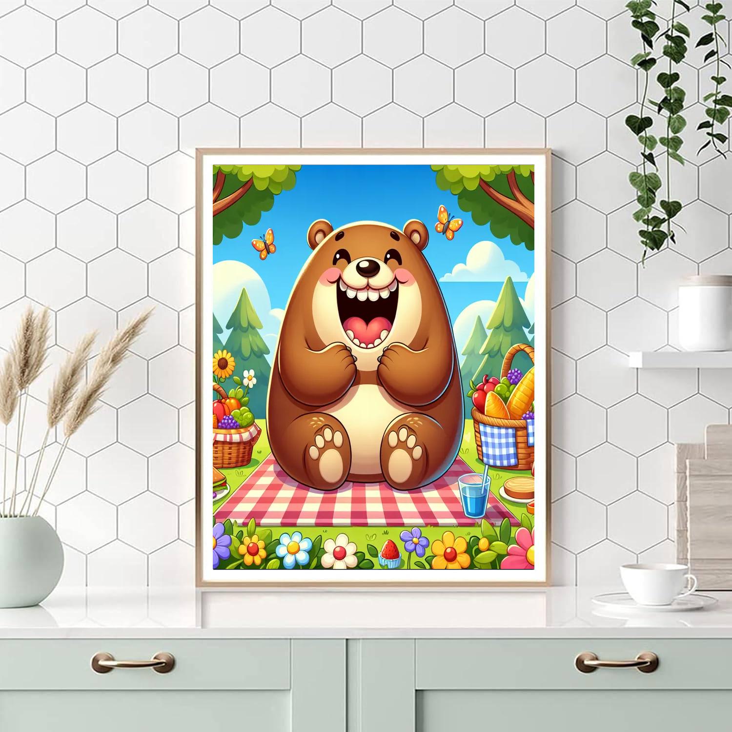 Bubbly Bear's Picnic Paint By Number