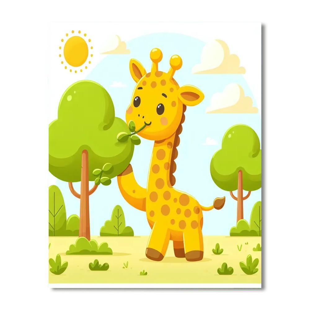 Cheerful Giraffe Painting By Numbers Kit