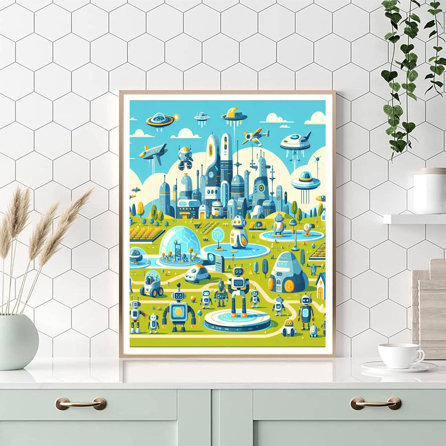 Robotic World Of Tomorrow Painting Number Kit
