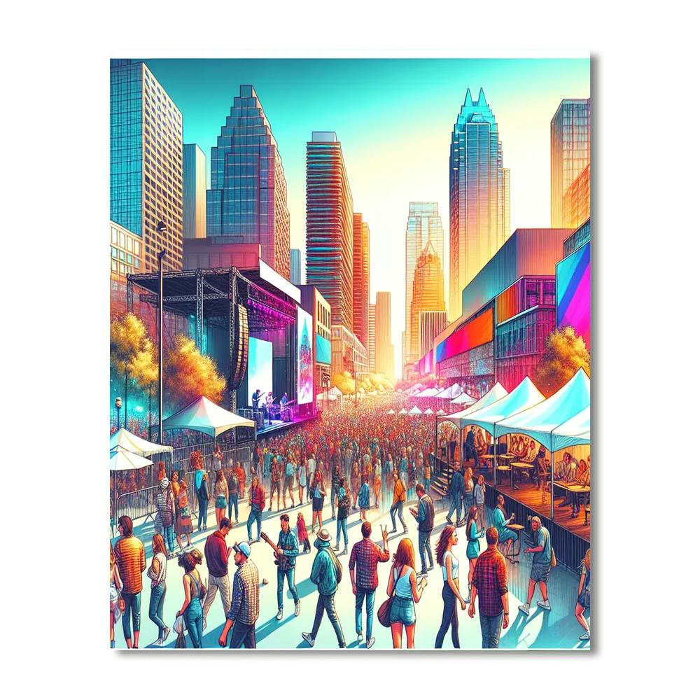 South By Southwest (sxsw) - Austin, Usa Numbered Painting Kits