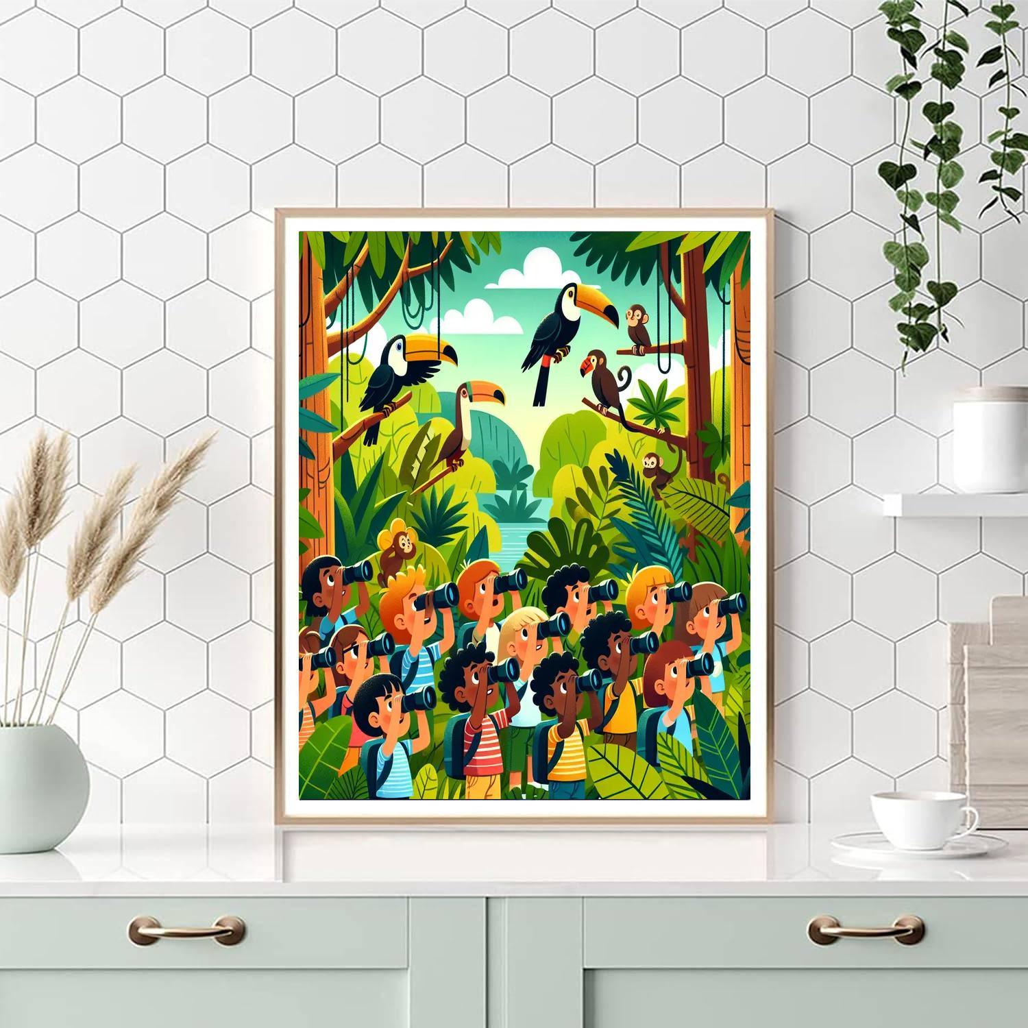Jungle Rainforest Discovery Painting Number Kit