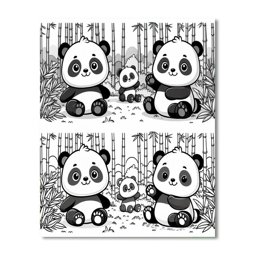 Cuddly Pandas Number Painting