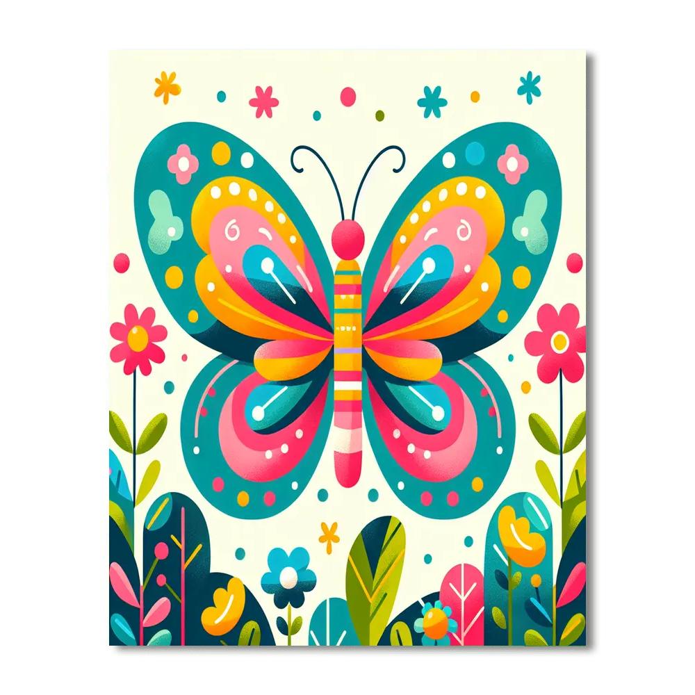 Lively Butterfly Painting Number Kit