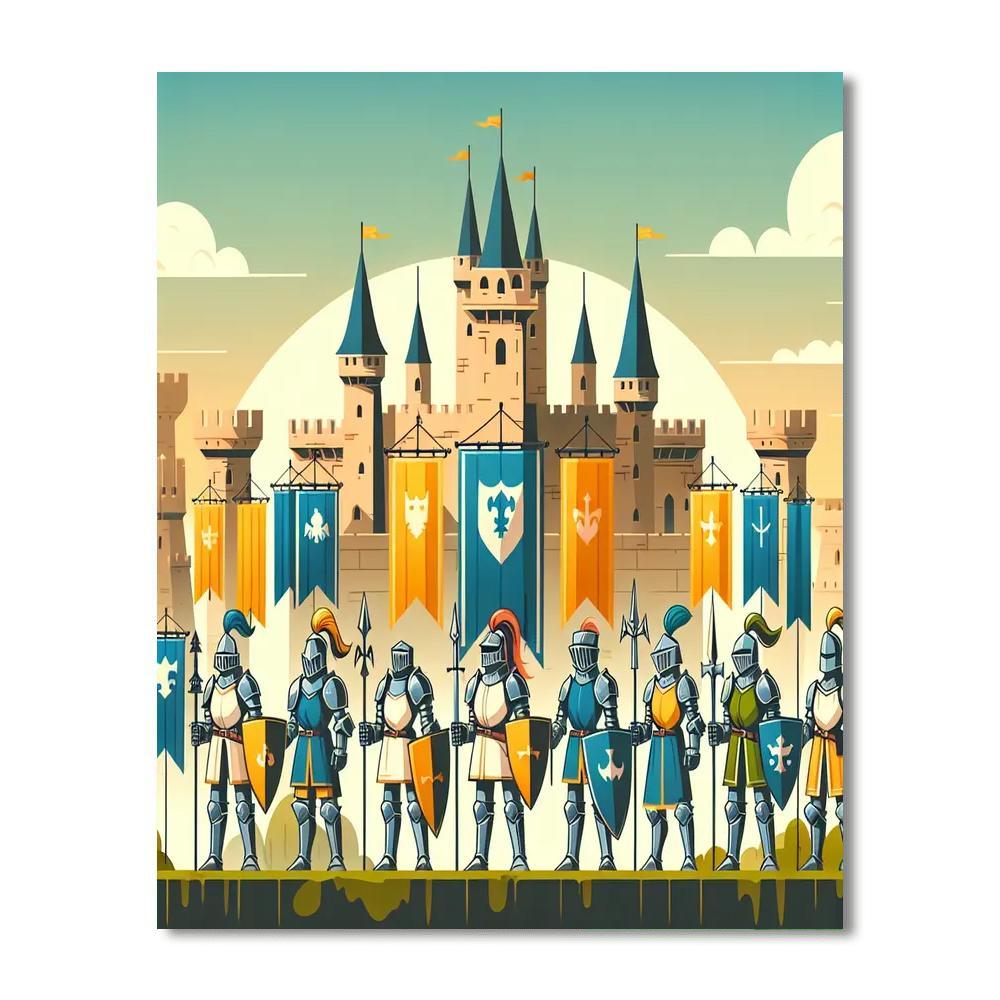 Medieval Quest With Brave Knights Paint By Numbers Art