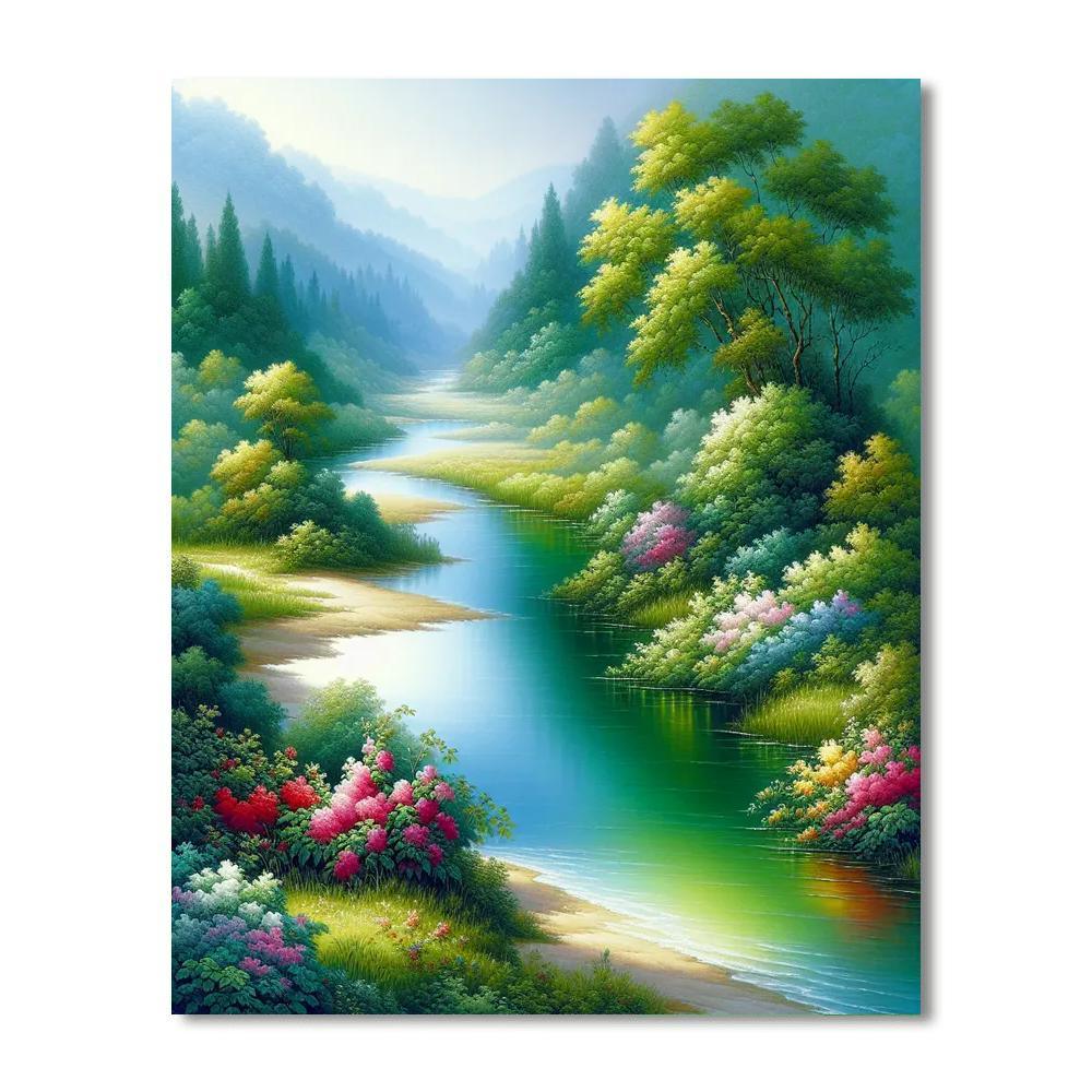 Tranquil River Journey Paint By Color