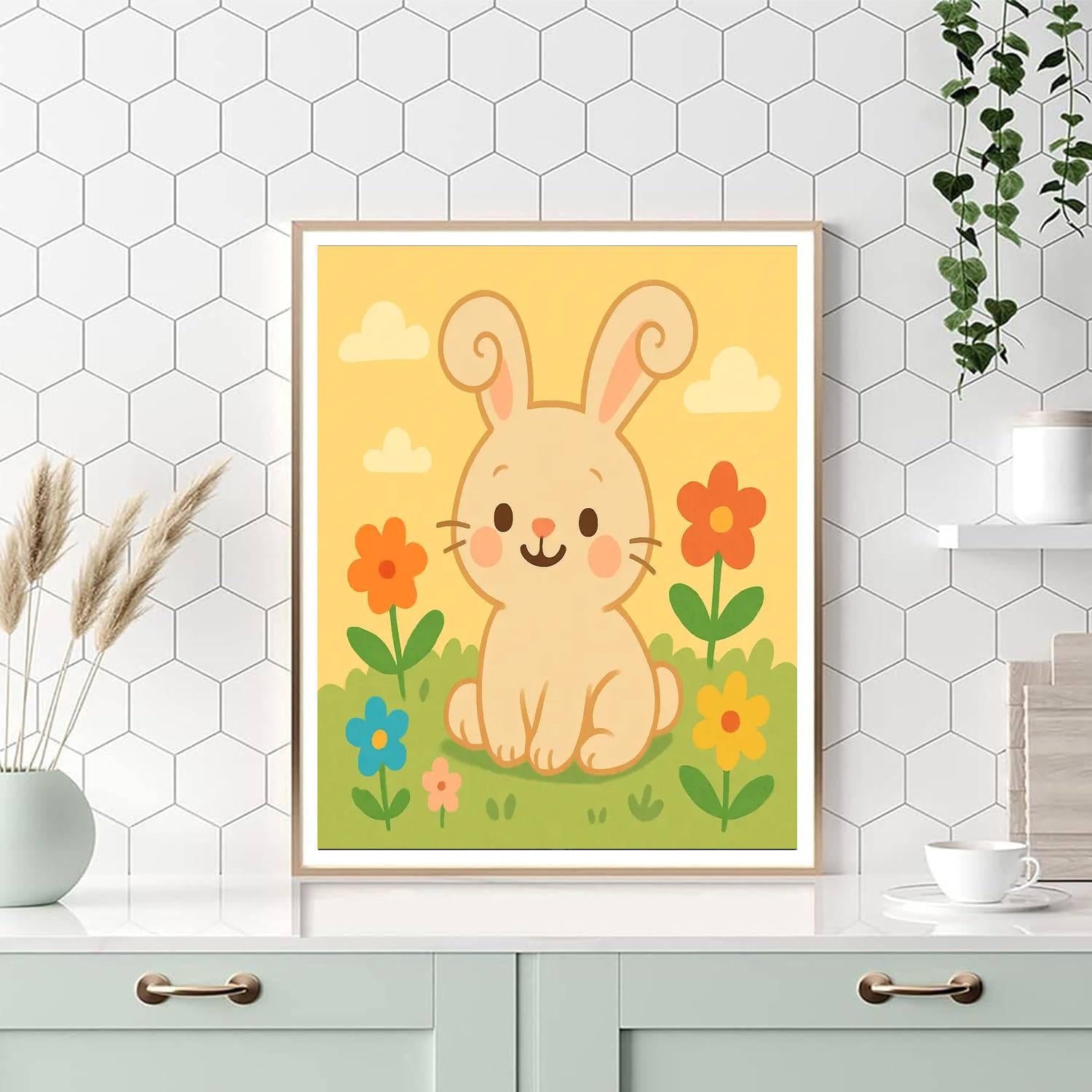 Curly-eared Bunny Numbered Painting Kits