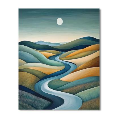 Nandalal Bose Inspired Riverine Rhythms  Painting Number Kit