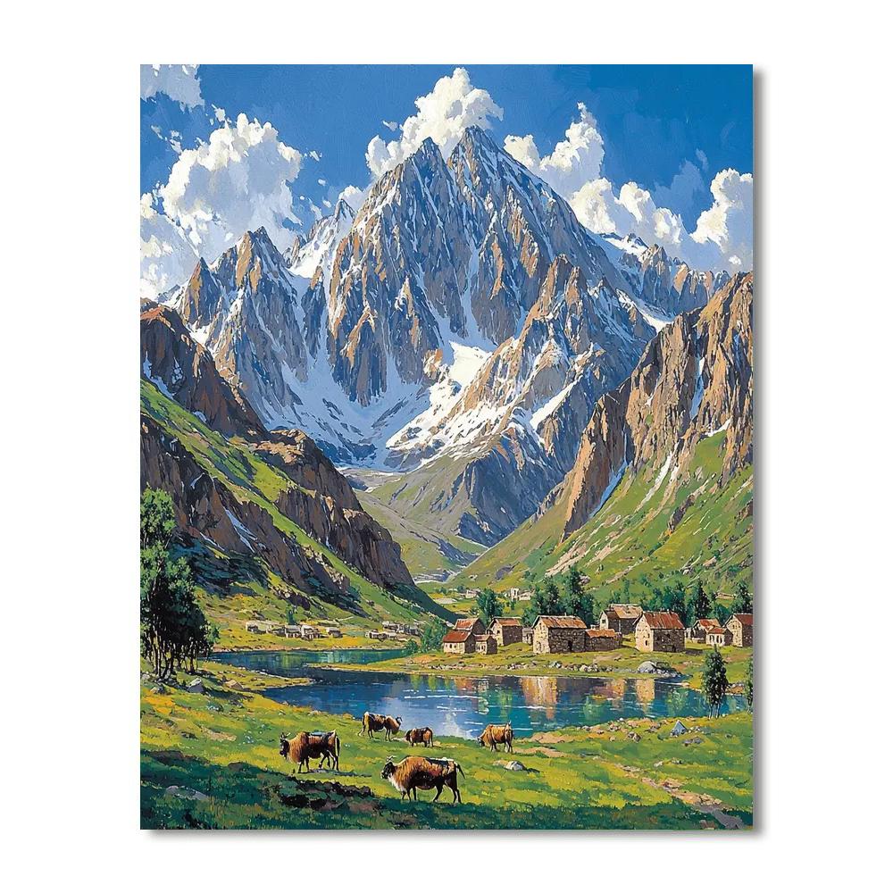 Pamir Mountains - Tajikistan Numbered Painting Kits