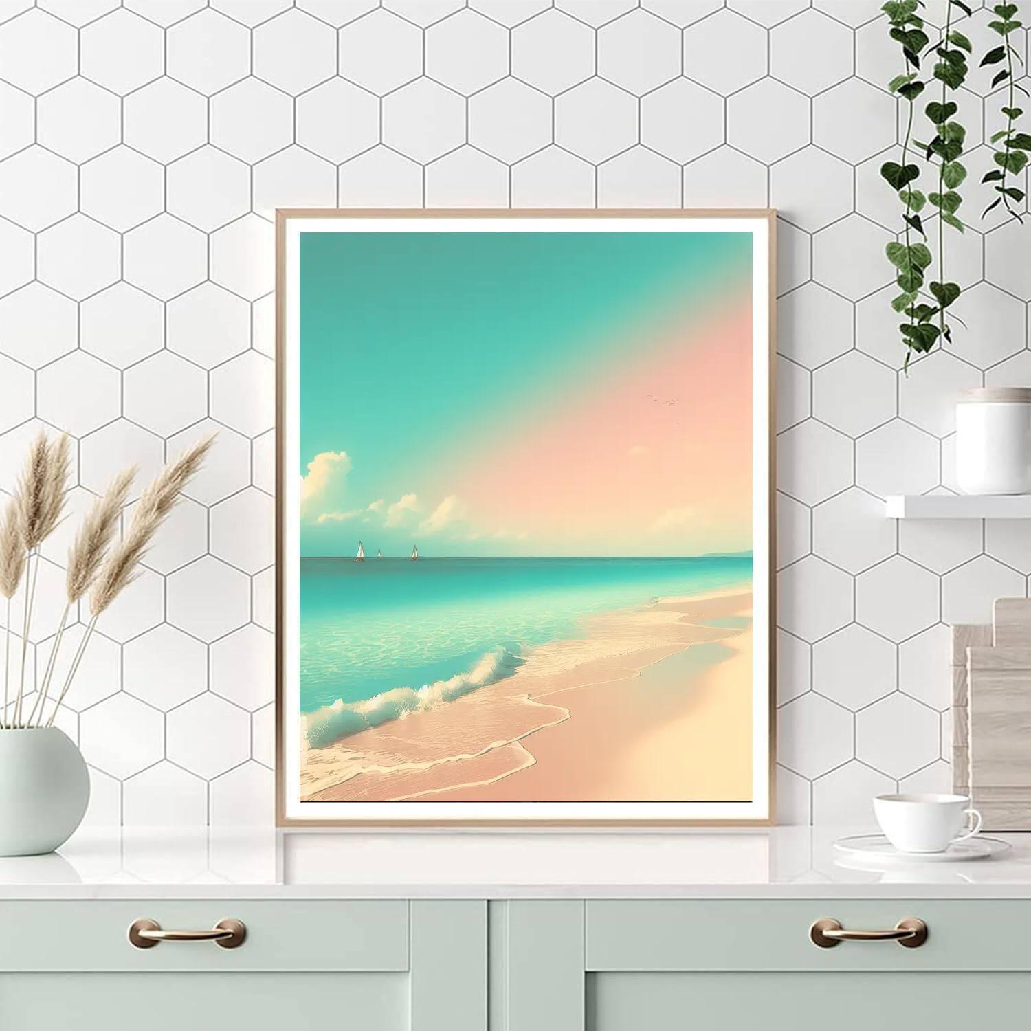 Pastel Coastal Escape DIY Paint By Numbers