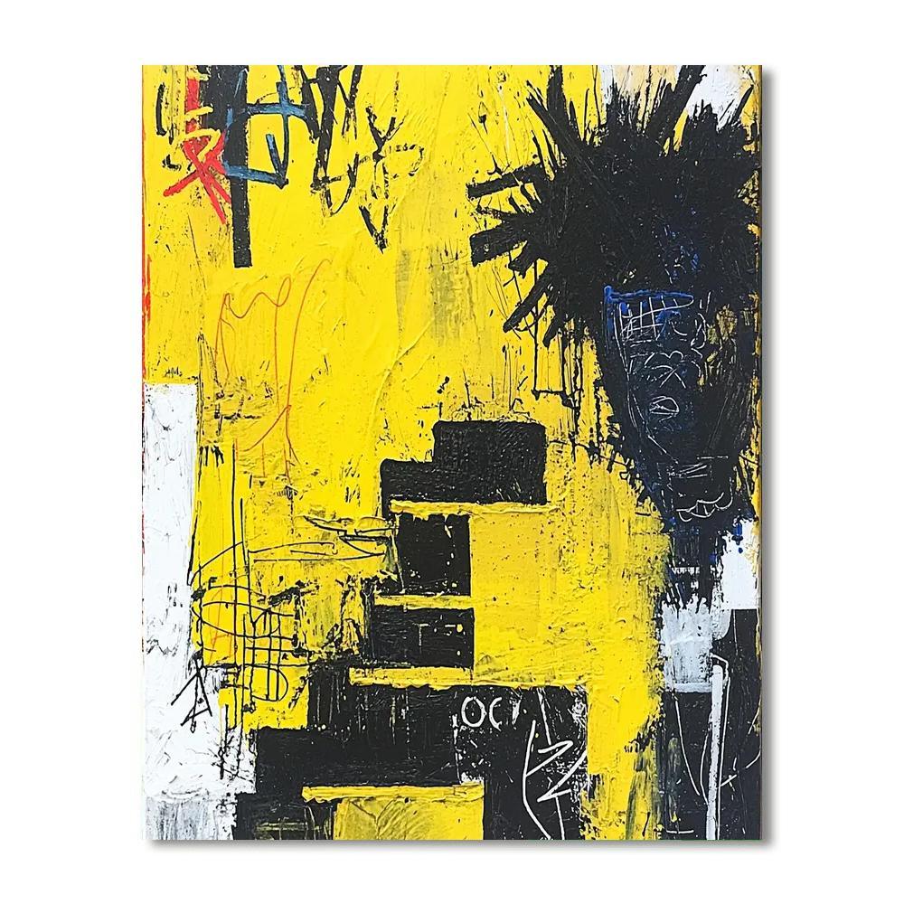 Jean-Michel Basquiat Inspired Scribbled Dreams  Number Painting