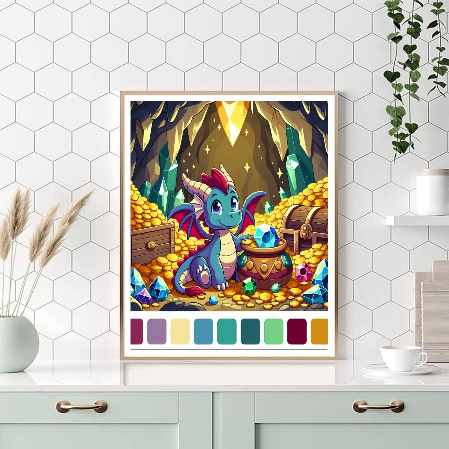 Dragon's Den Adventure Painting Number Kit