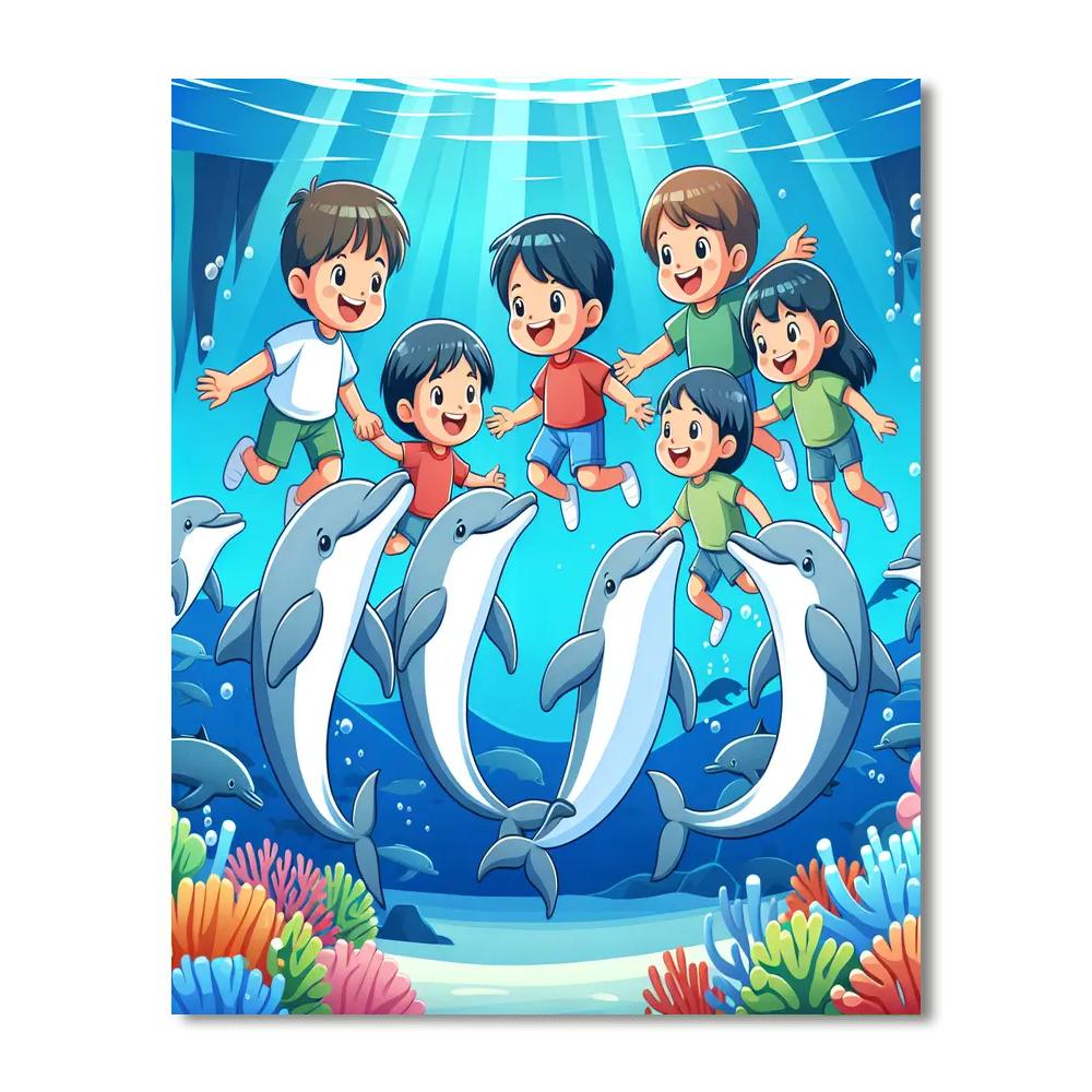 Dolphin Discovery Dive Paint By Color