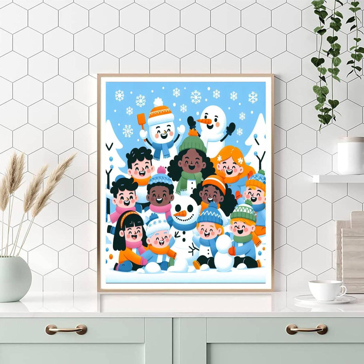 Giggling Winter Wonderland Numbered Painting Kits