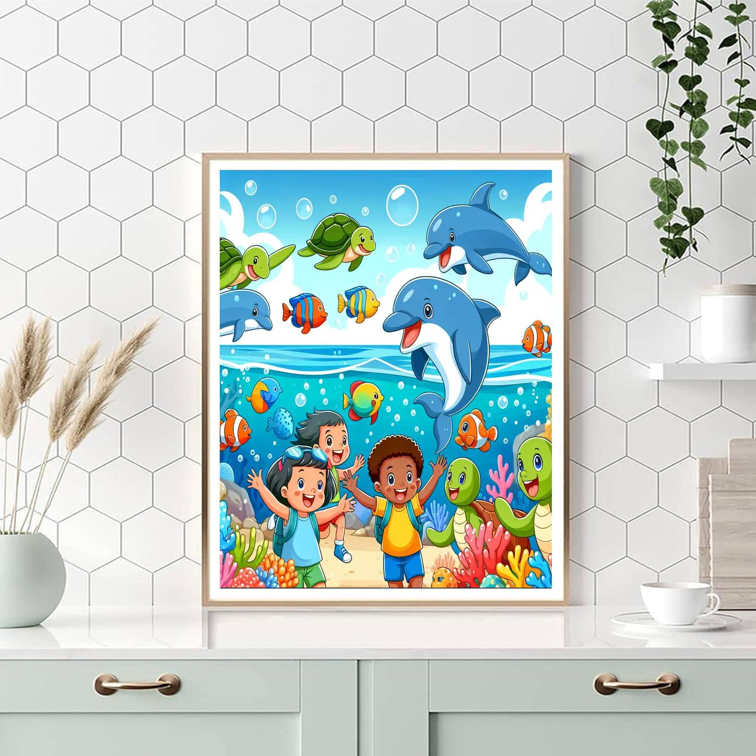 Underwater Adventure With Friends Number Painting