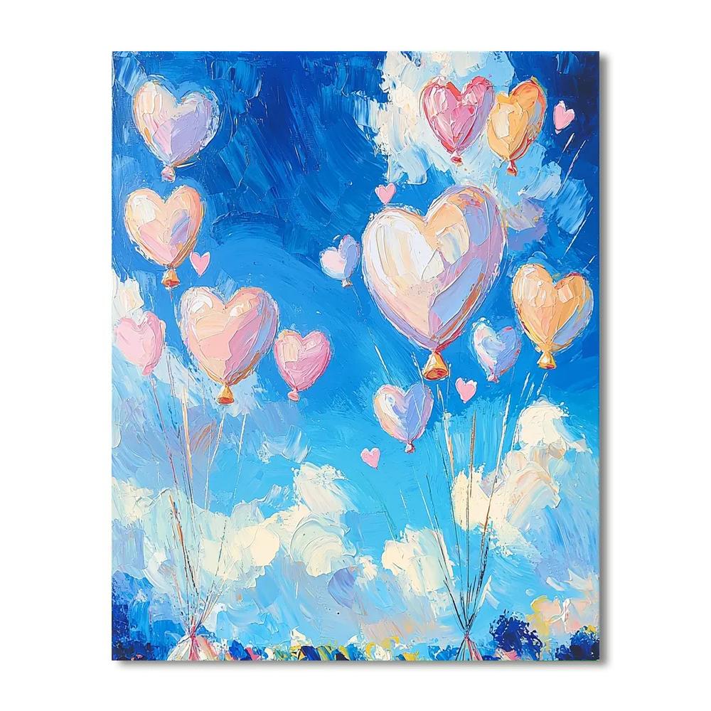 Hearts In The Breeze DIY Paint By Numbers