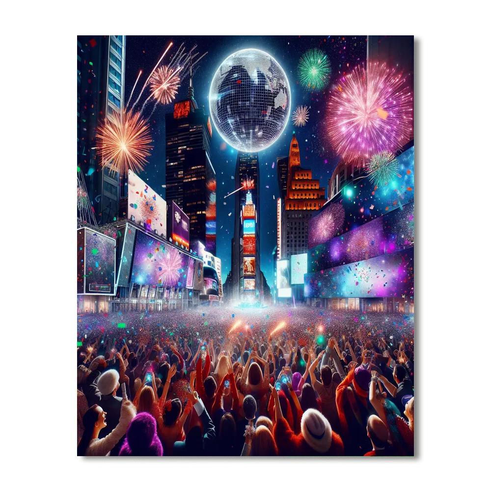 New Year's Eve In Times Square Number Painting
