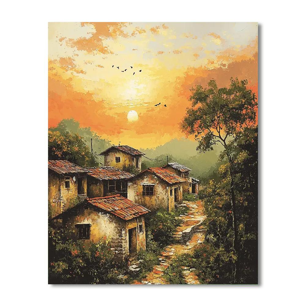 Nandalal Bose Inspired Rustic Echoes  Painting Number Kit