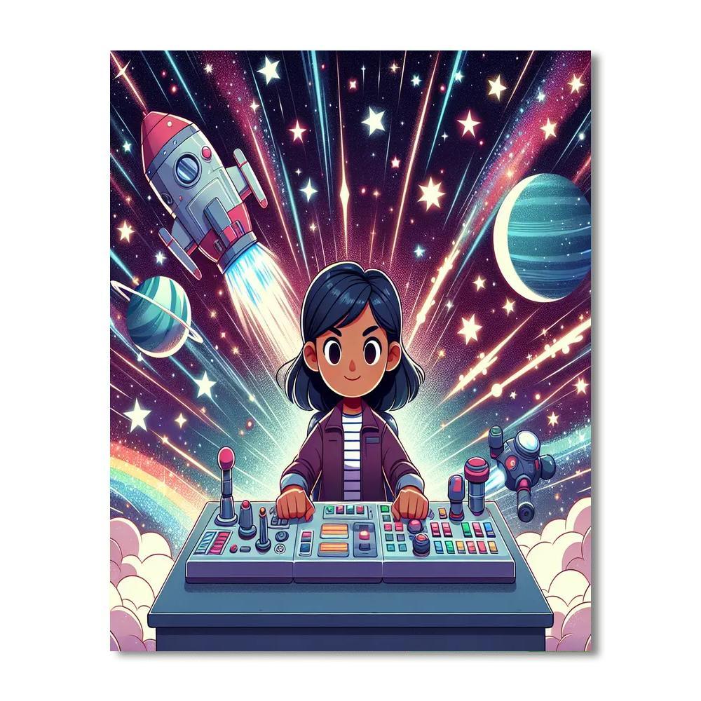 Futuristic Space Adventure Paint By Numbers Kits