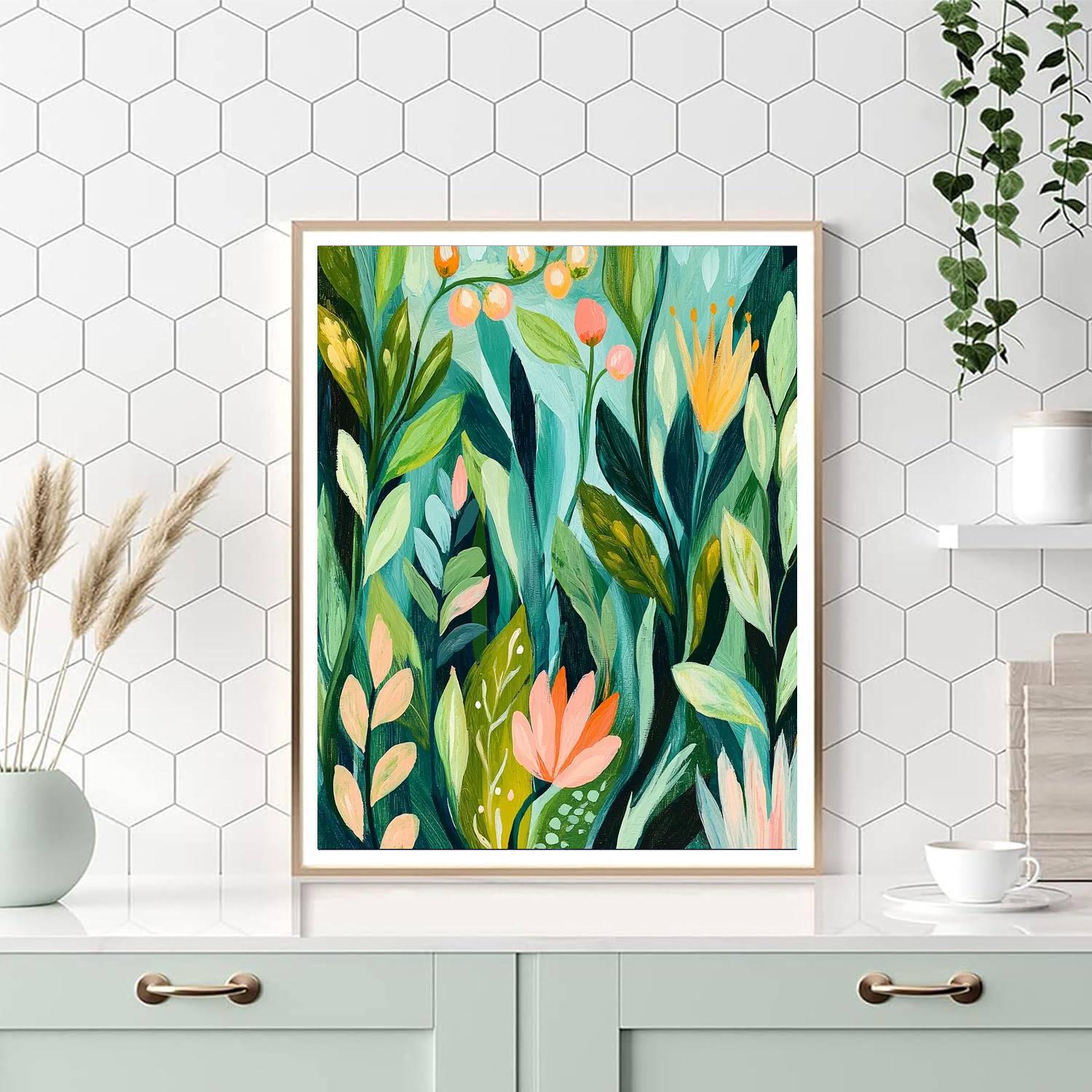 Frida Kahlo Inspired Mystical Nature  Painting Number Kit