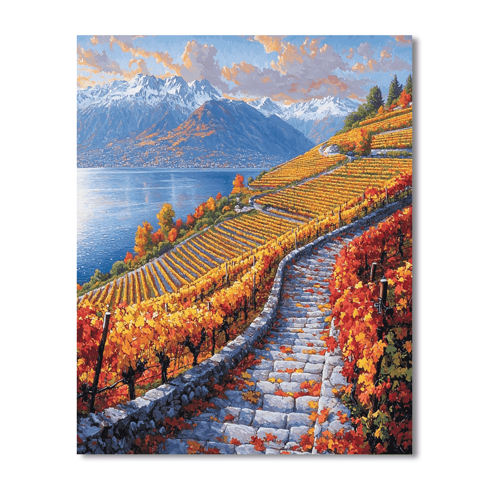 Lavaux Vineyards - Switzerland Numbered Painting Kits