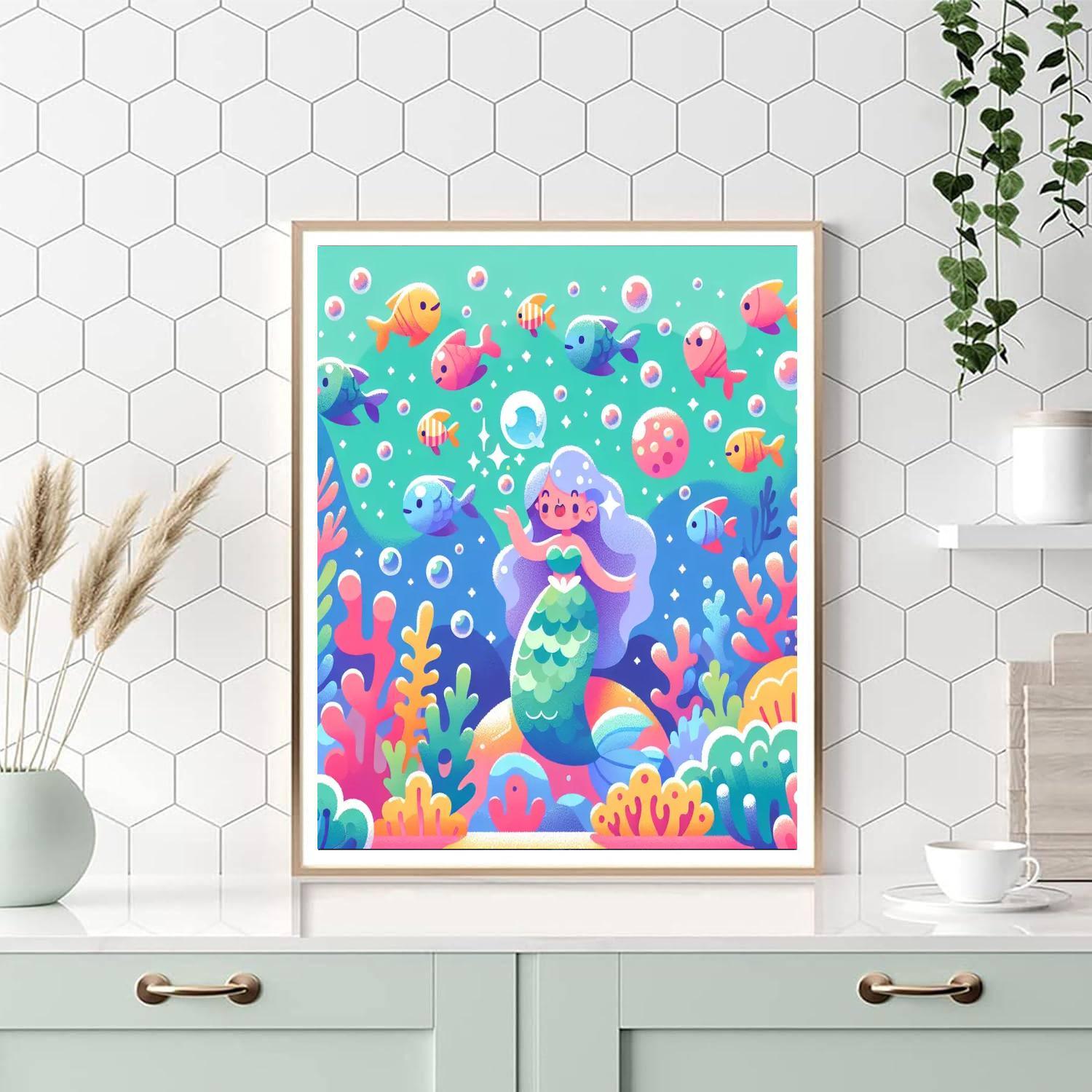 Underwater Mermaid's Song Paint By Numbers Art