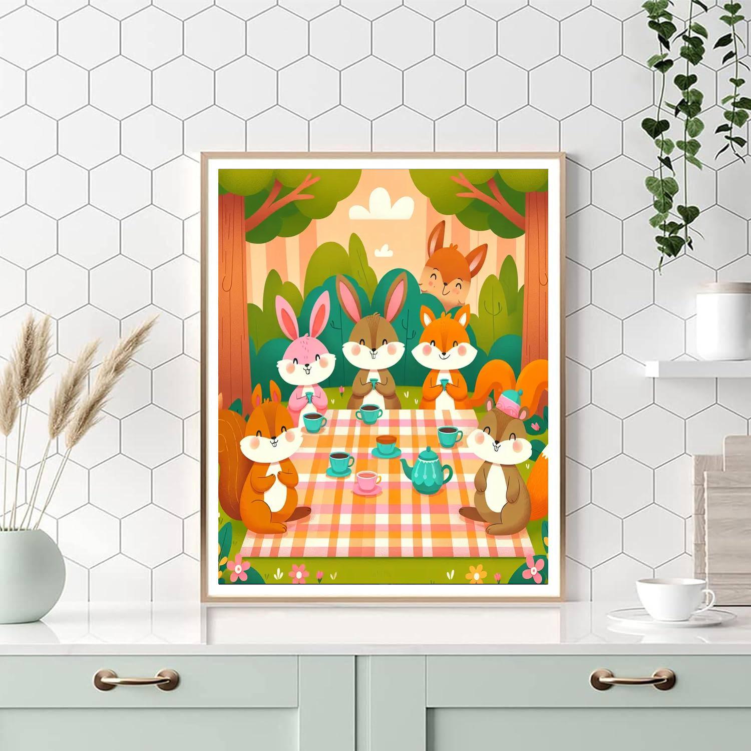 Friendly Woodland Tea Party Paint By Number