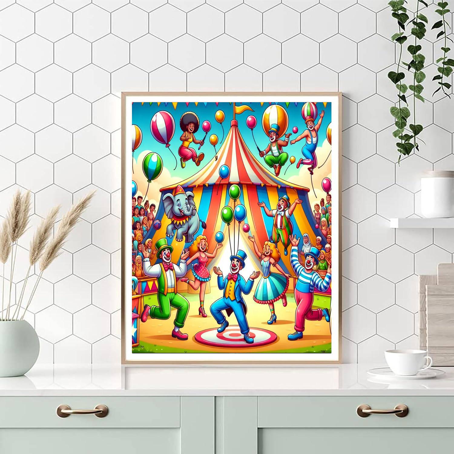 Lively Circus Celebration Paint By Numbers Kits