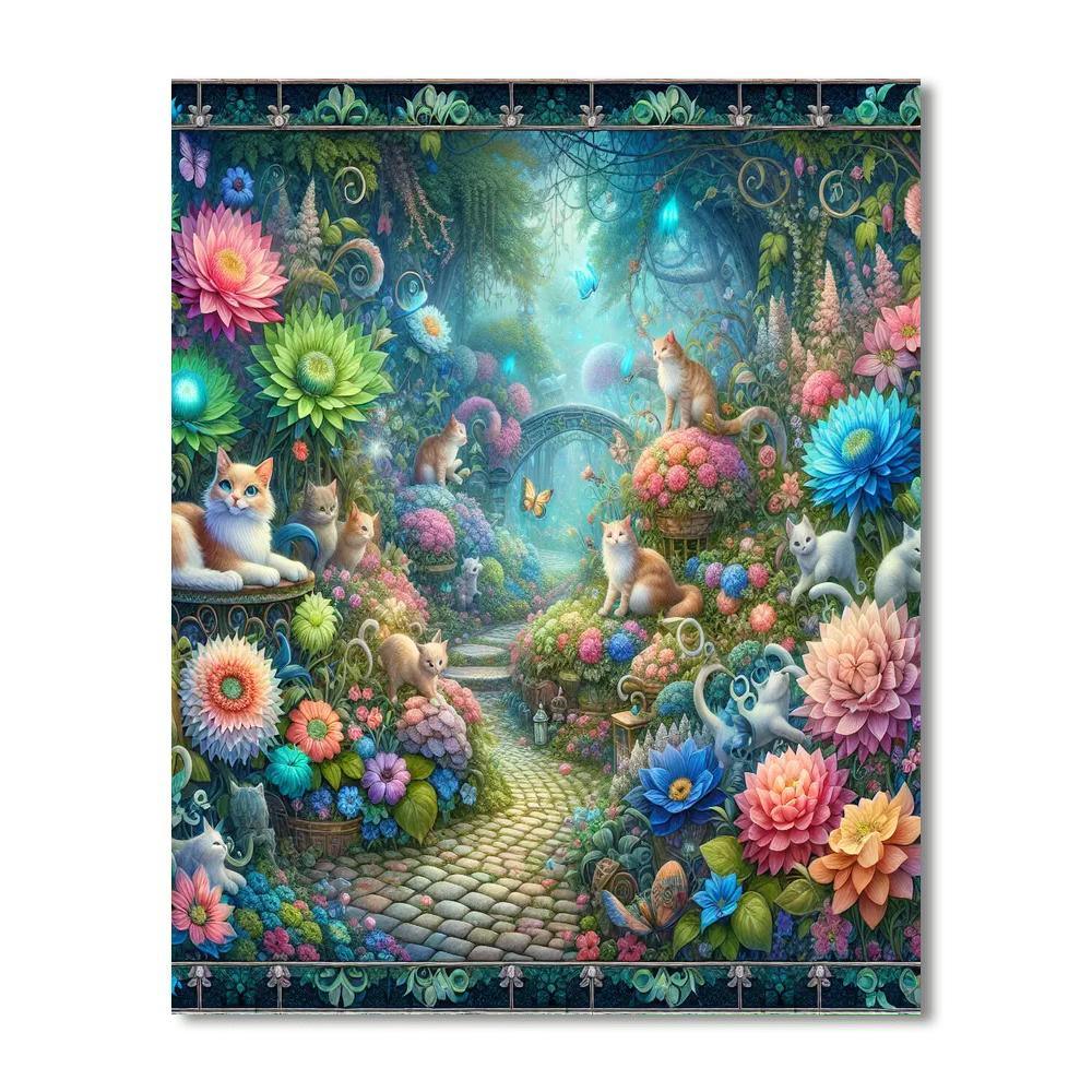 Enchanted Cat Wonderland Numbered Painting Kits