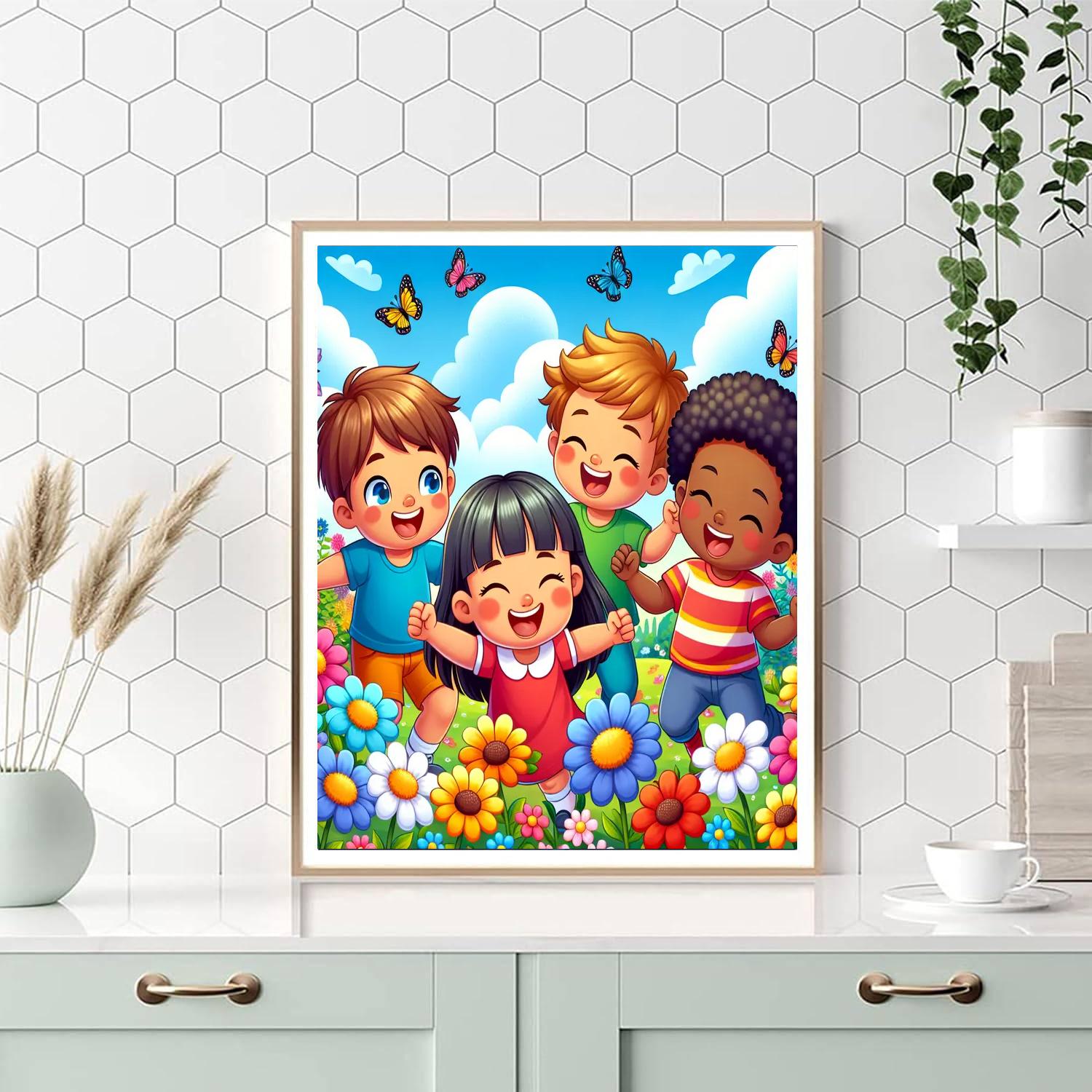 Giggle Time In The Garden Numbered Painting Kits