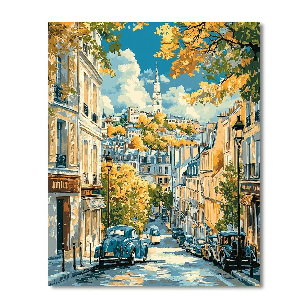 Maurice Utrillo Inspired Vintage Urban Romance  Number Painting