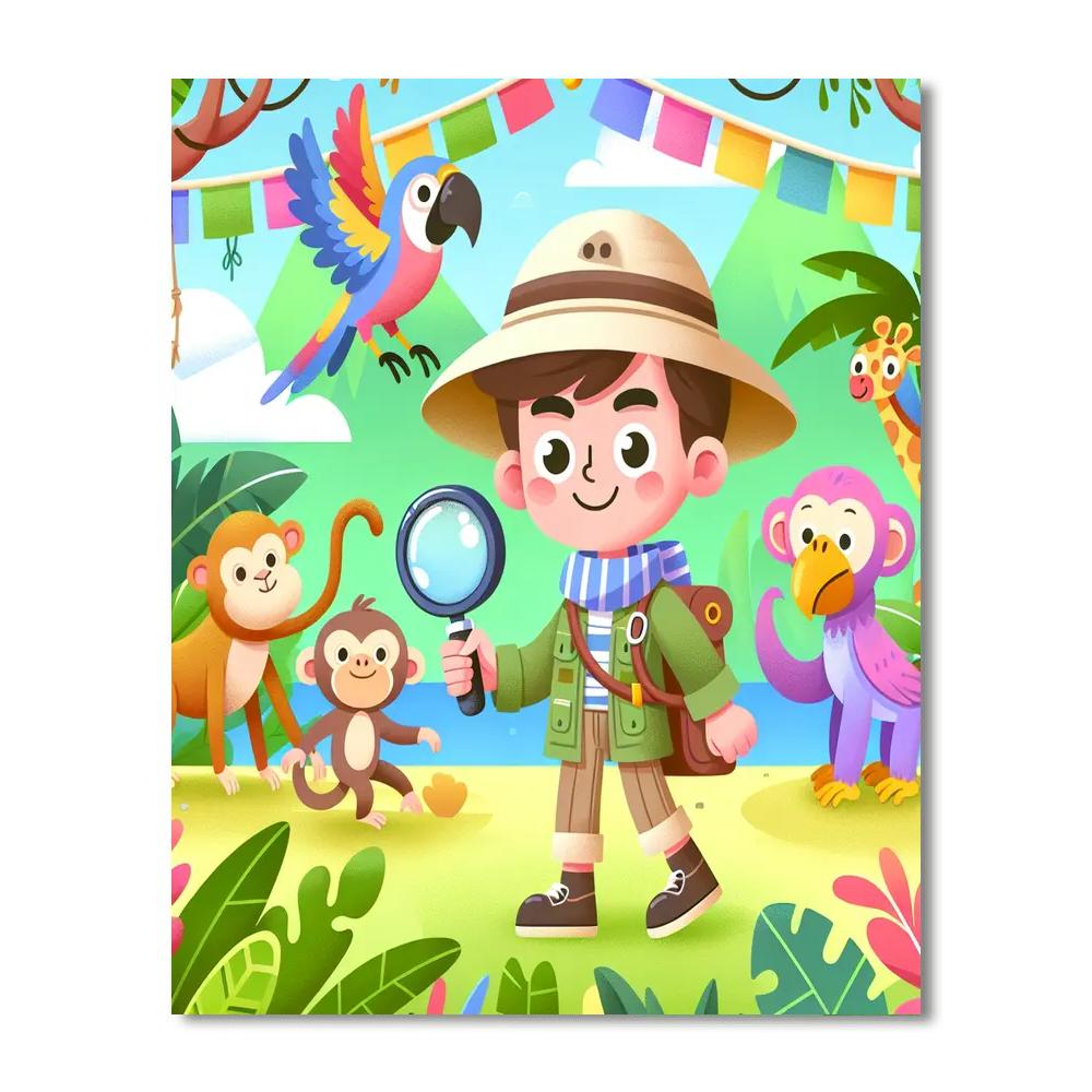 Mystery Jungle Adventure Painting Number Kit