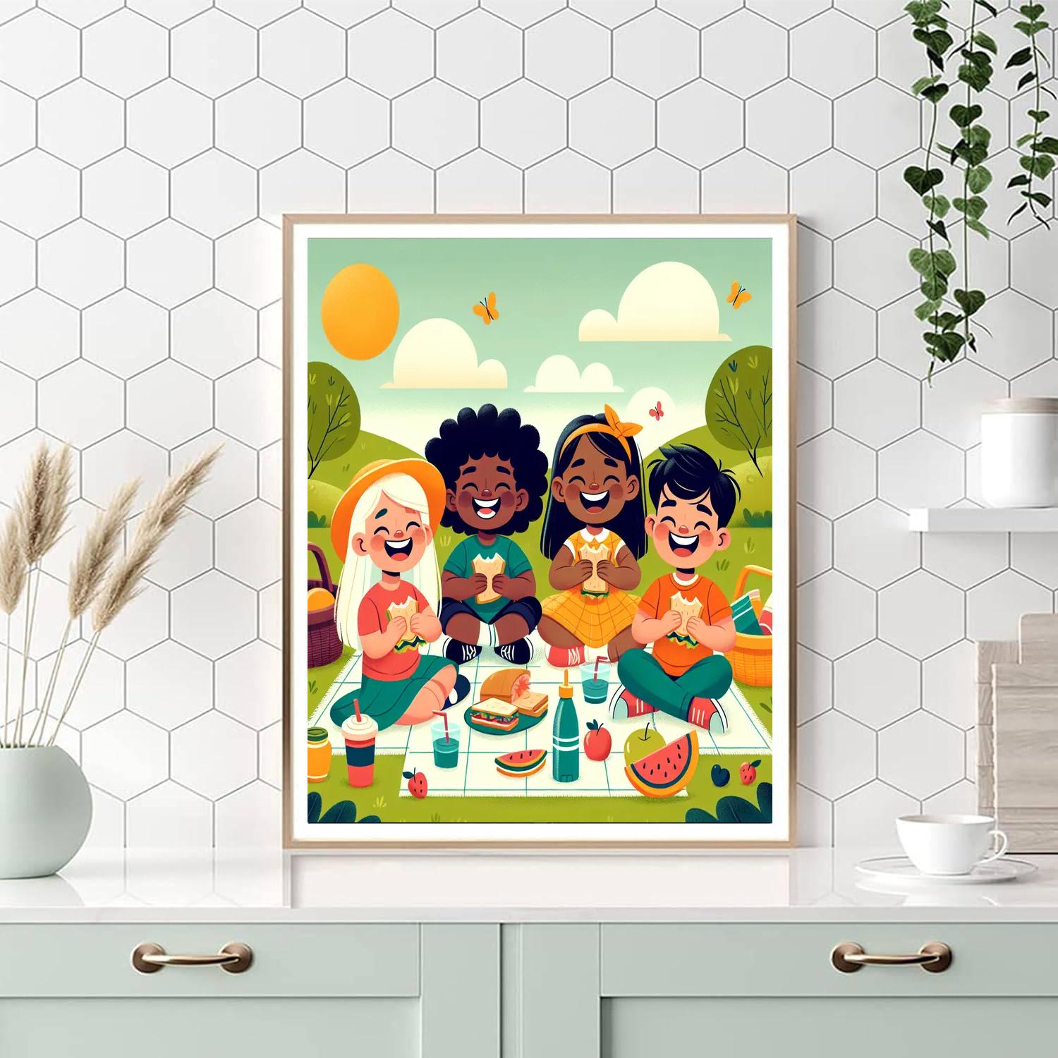 Lively Picnic In The Park Numbered Painting Kits