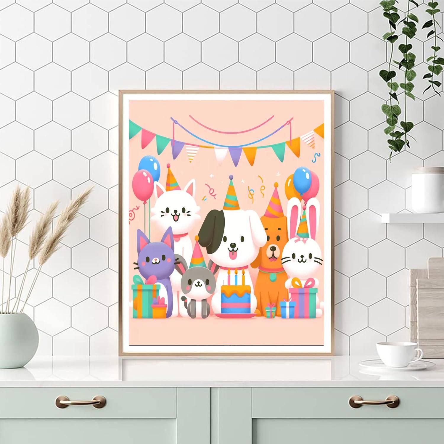Animal Friends Party DIY Paint By Numbers
